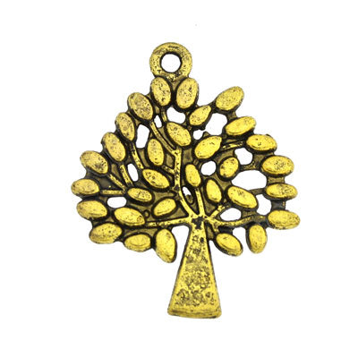 TREE OF LIFE CHARM 30 X 24 MM GOLD - 10 PCS