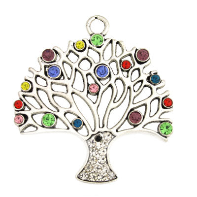 TREE OF LIFE CHARM 55 MM SILVER - 1 PC