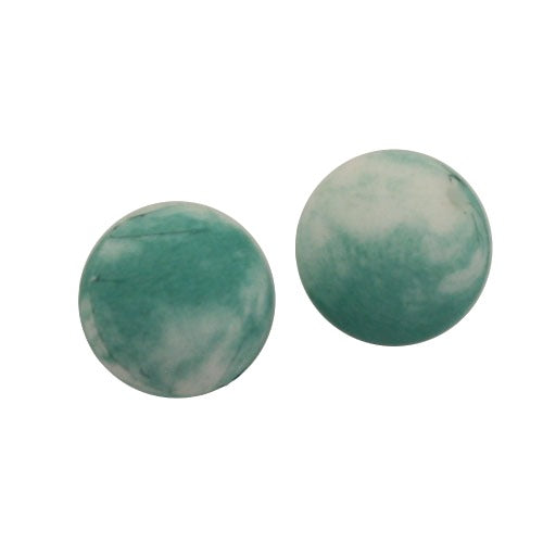15 MM ROUND SILICONE BEADS TURQUOISE AND WHITE MIX - 2 PCS