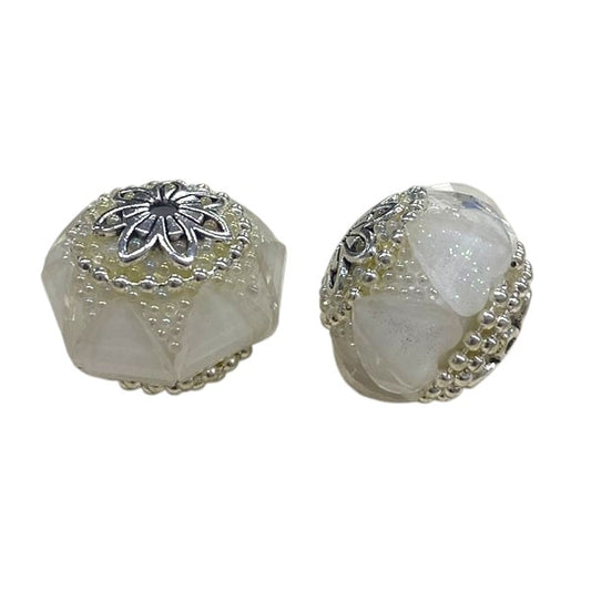 18 MM WHITE BEAD - 1 PC