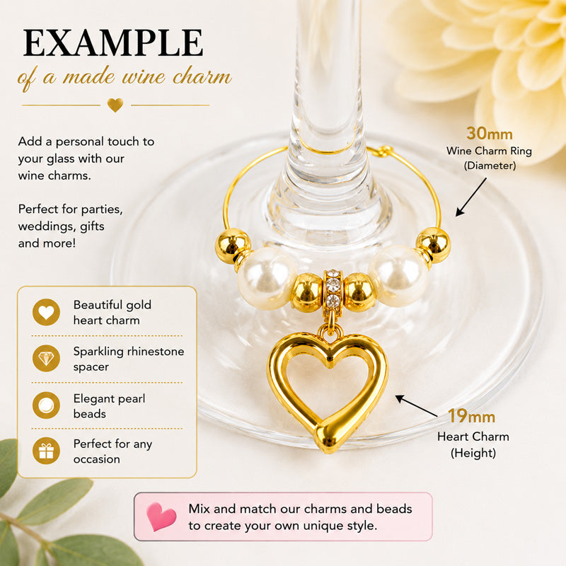 Wine Glass Charms Gold – 30pcs