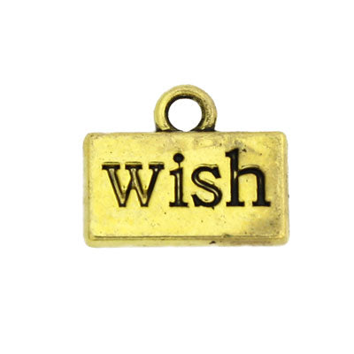WISH CHARM 10 X 12 MM GOLD - 25 PCS