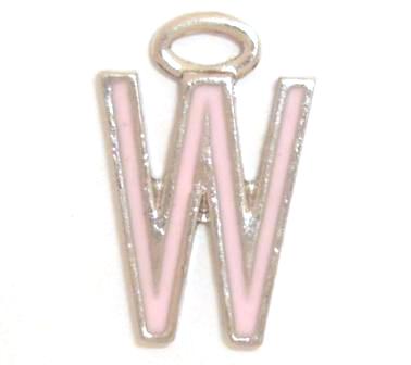 16mm W pink enamel charm