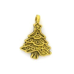 christmas tree 24 mm gold - 12 pcs