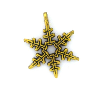 snowflake 20 mm gold - 12 pcs
