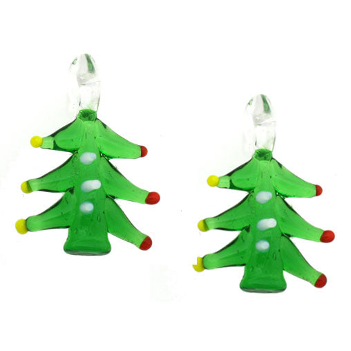 christmas tree 28 x 18 mm glass - 1 pcs