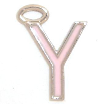 16mm Y pink enamel charm